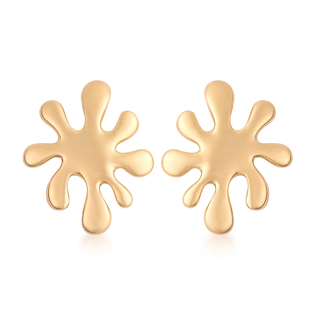 LucyQ - Splash Stud Earrings (with Push Back) in Yellow Gold Overlay Sterling Silver