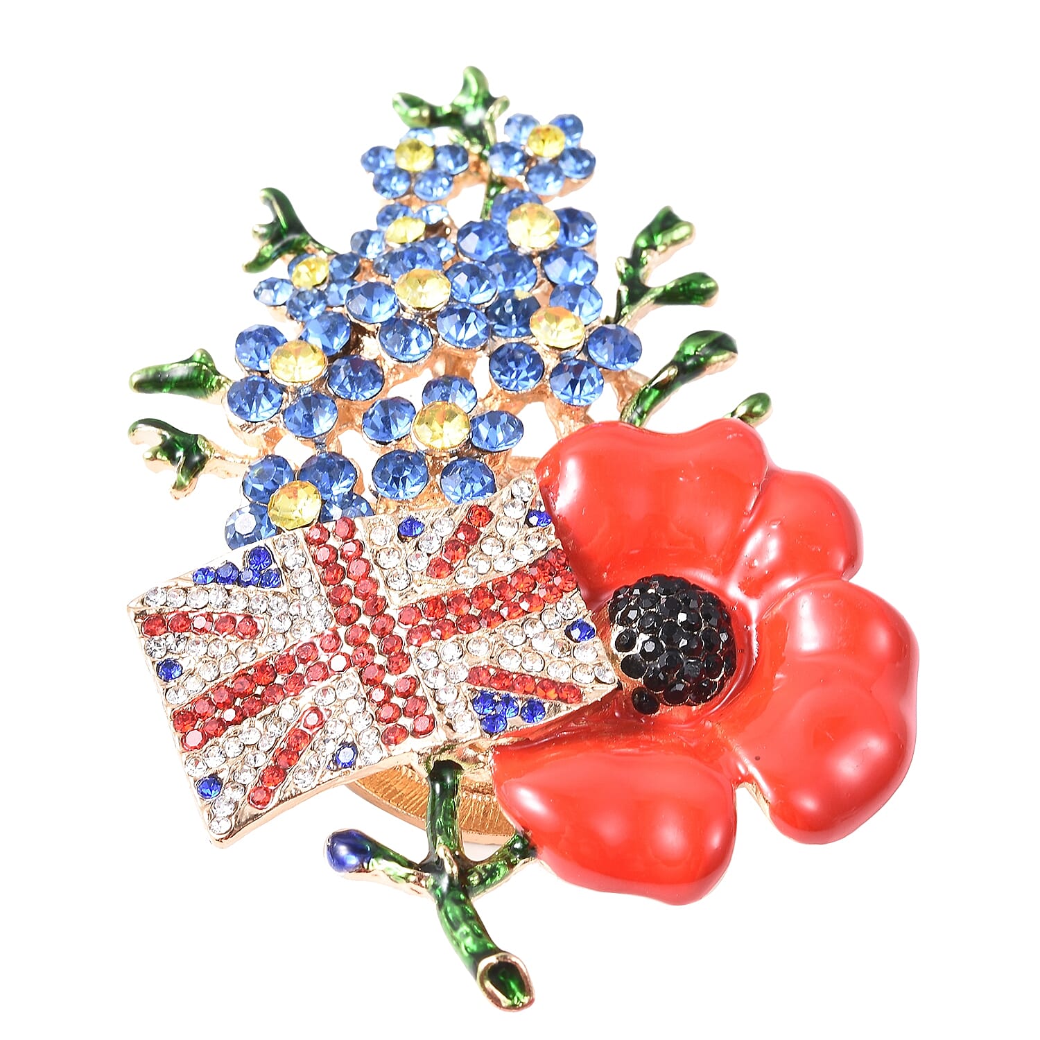 TJC  Design Multi Colour Austrian Crystal Enamelled  Brooch