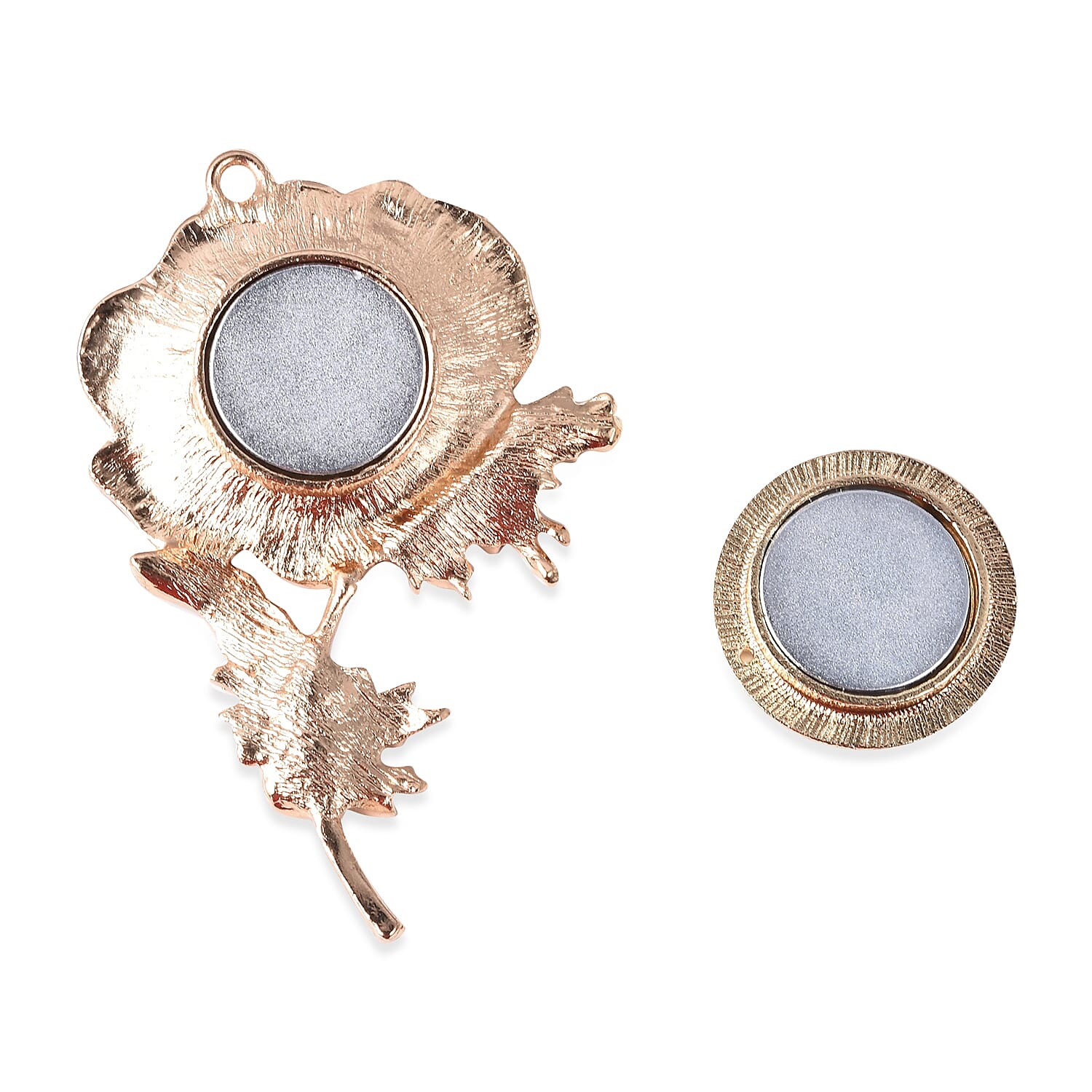 TJC  Design - White Austrian Crystal Enamelled  2-in-1 Brooch and Pendant with Chain (Size 24) in Gold Tone