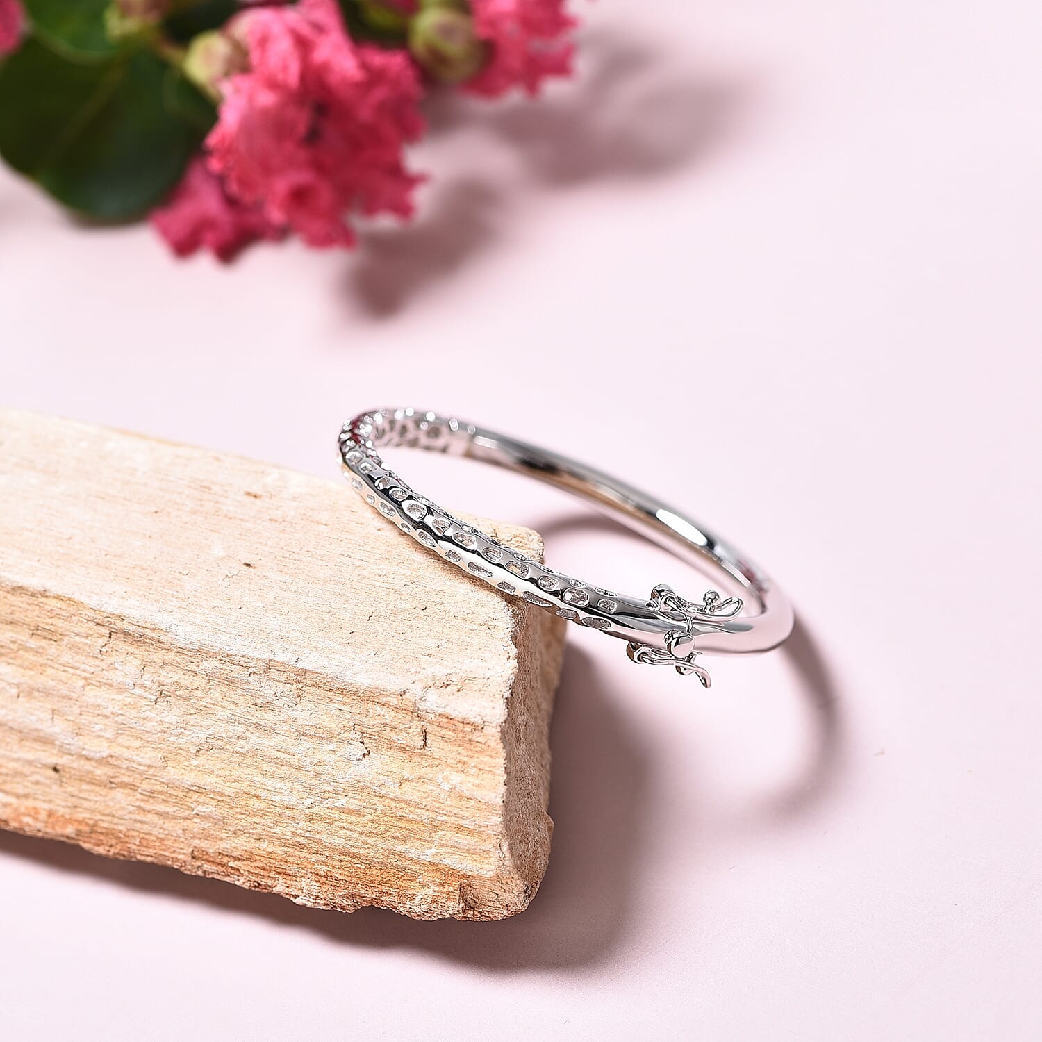 RACHEL GALLEY Rhodium Overlay Sterling Silver Allegro Kids Bangle (Size 4.95), Silver wt 11.95 Gms