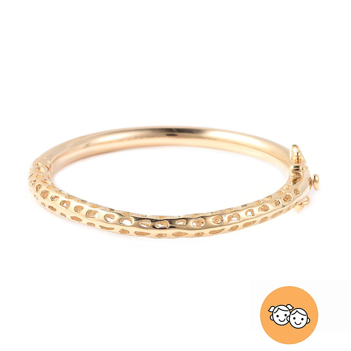 RACHEL GALLEY Yellow Gold Overlay Sterling Silver Allegro Kids Bangle (Size 4.95), Silver wt 11.95 Gms