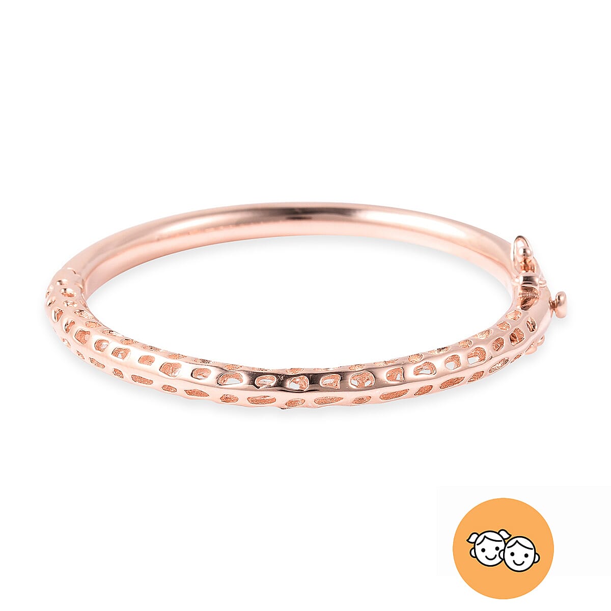 RACHEL GALLEY Rose Gold Overlay Sterling Silver Allegro Kids Bangle (Size 4.95), Silver wt 11.95 Gms