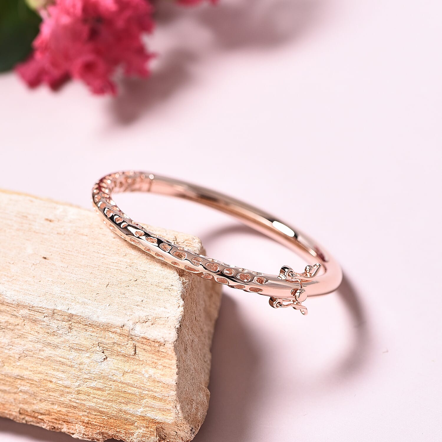 RACHEL GALLEY Rose Gold Overlay Sterling Silver Allegro Kids Bangle (Size 4.95), Silver wt 11.95 Gms