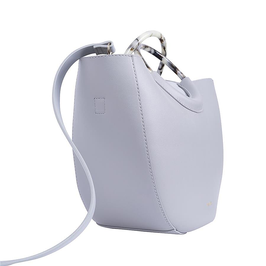 Inyati Georgia Half Moon Bag with Removable Pouch (Size 23x35x13 Cm) - Light Grey