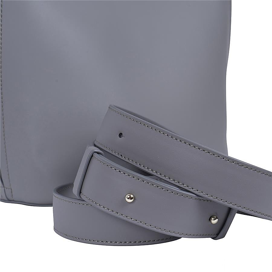 Inyati Viviana Ring Grab Handle Tapered Bag (Size 26x30x16 Cm) - Mid Grey