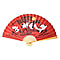 OTO- Decorative Red Bamboo & Cranes Pattern Japanese Style Folding Fan