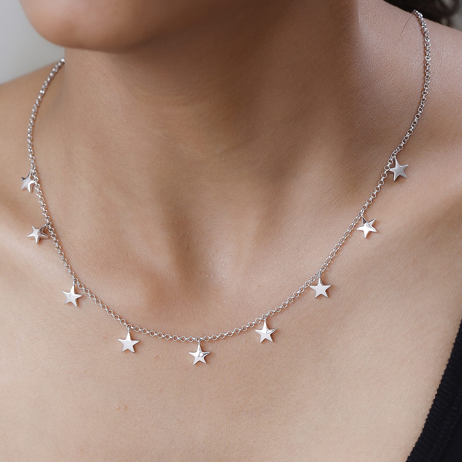 Sterling silver star choker on sale necklace