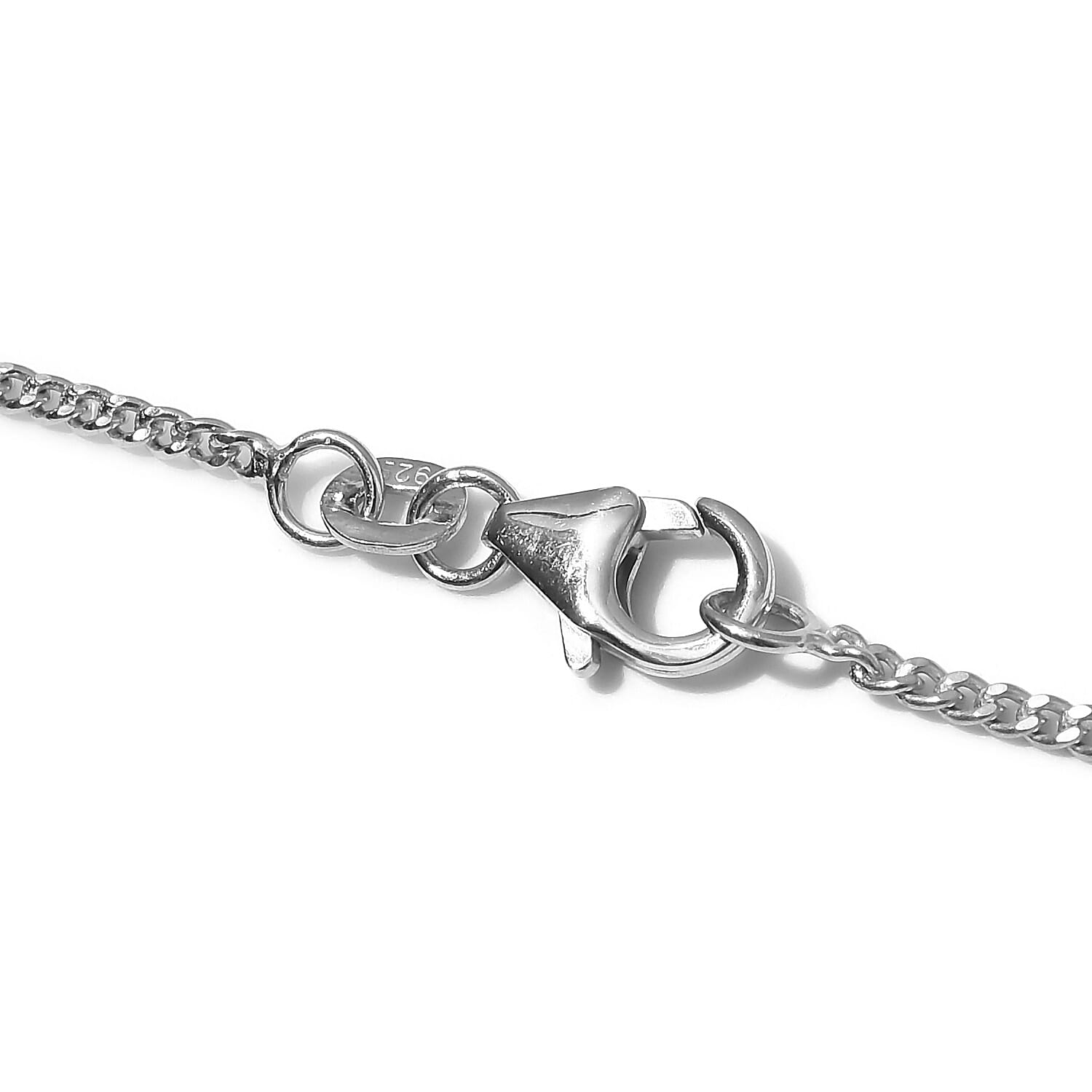 Platinum Overlay Sterling Silver Butterfly Station Necklace (Size 18), Silver wt 6.00 Gms