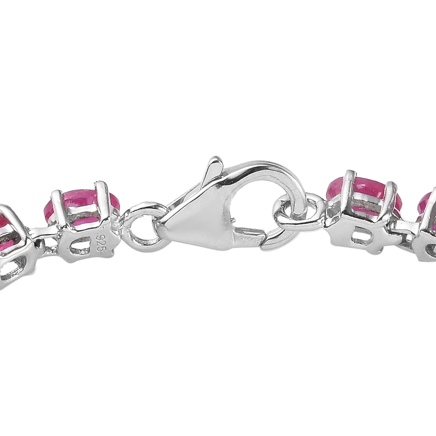 AA African Ruby Bracelet (Size 7.5) in Platinum Overlay Sterling Silver 11.98 Ct, Silver wt 6.50 Gms