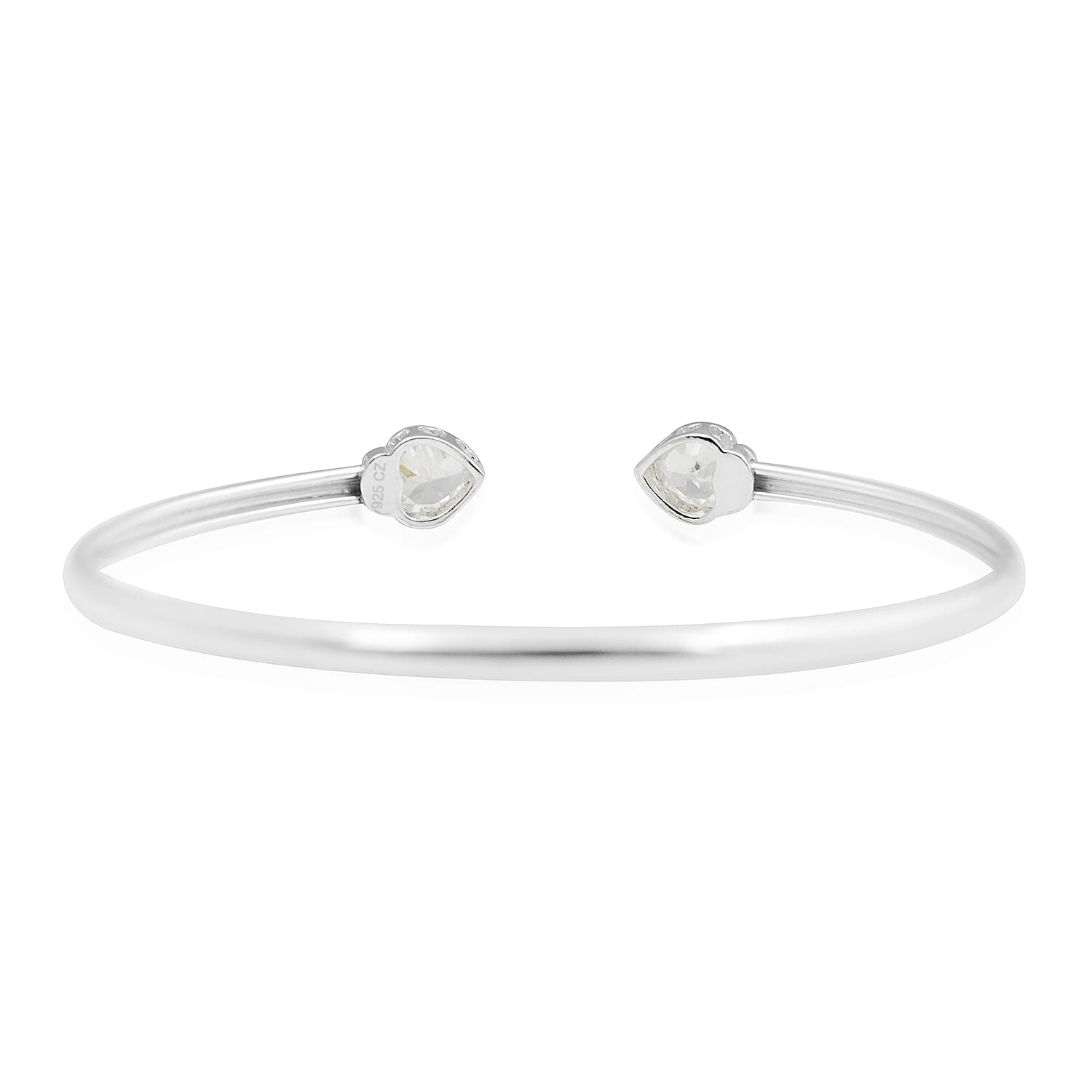Cubic Zirconia Torque Bangle (Size 6.5) in Sterling Silver