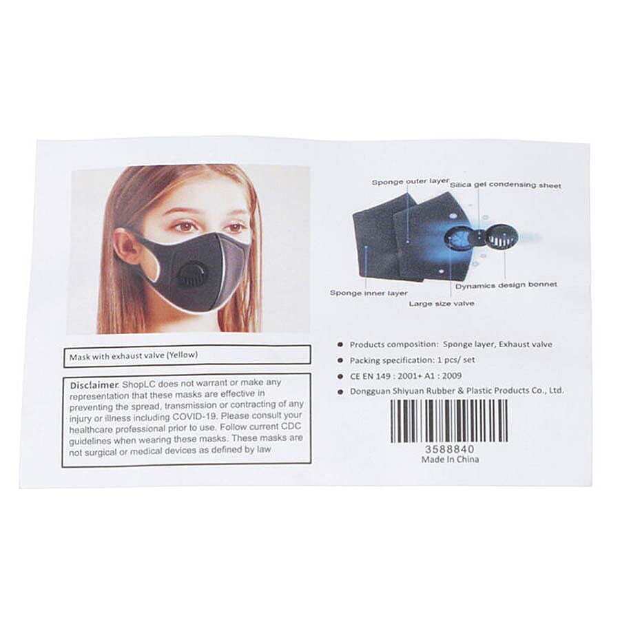 Reusable Anti Dust Face Cover with Breathing Valve (Size 13x16 Cm) - Grey
