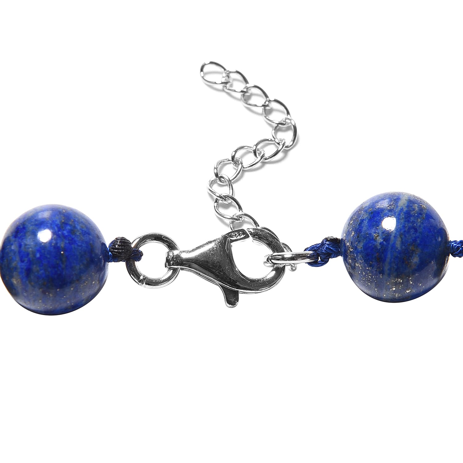Natural Lapis Lazuli Beads Necklace (Size 20 with 2 inch Extender) in Rhodium Overlay Sterling Silver 850.00 Ct.