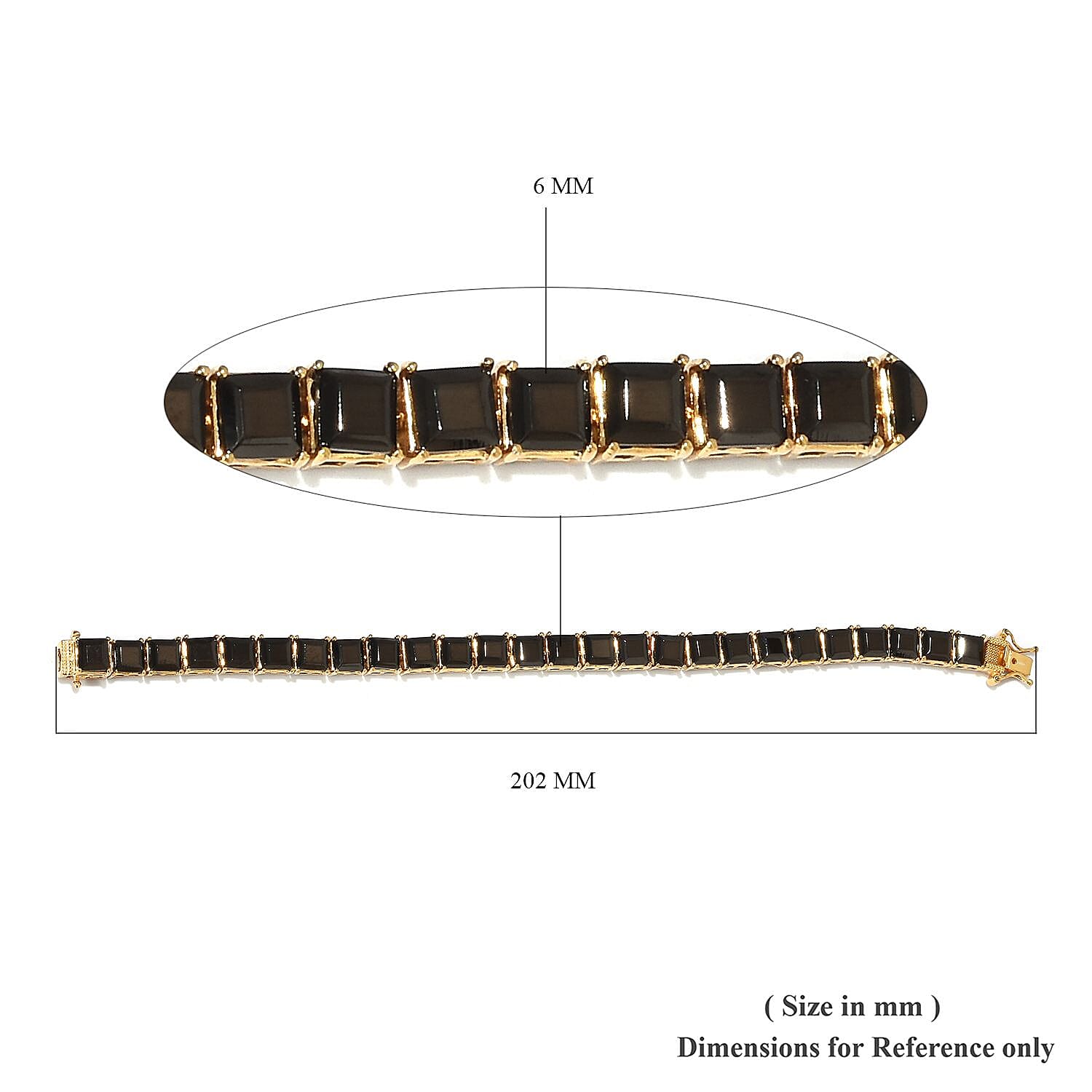 Elite Shungite Bracelet (Size 7.5) in 14K Gold Overlay Sterling Silver 18.00 Ct, Silver wt 14.00 Gms