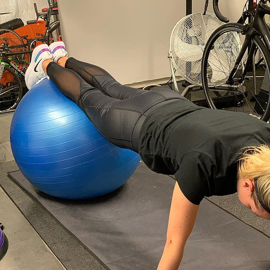 65cm Exercise Yoga Balance Ball - Blue puncture proof with foot pump