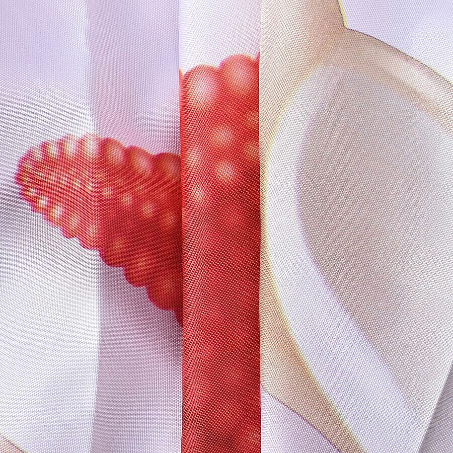 Sea-inspired Printed Waterproof Shower Curtains (Size 180x180cm) with 12 Hooks - White