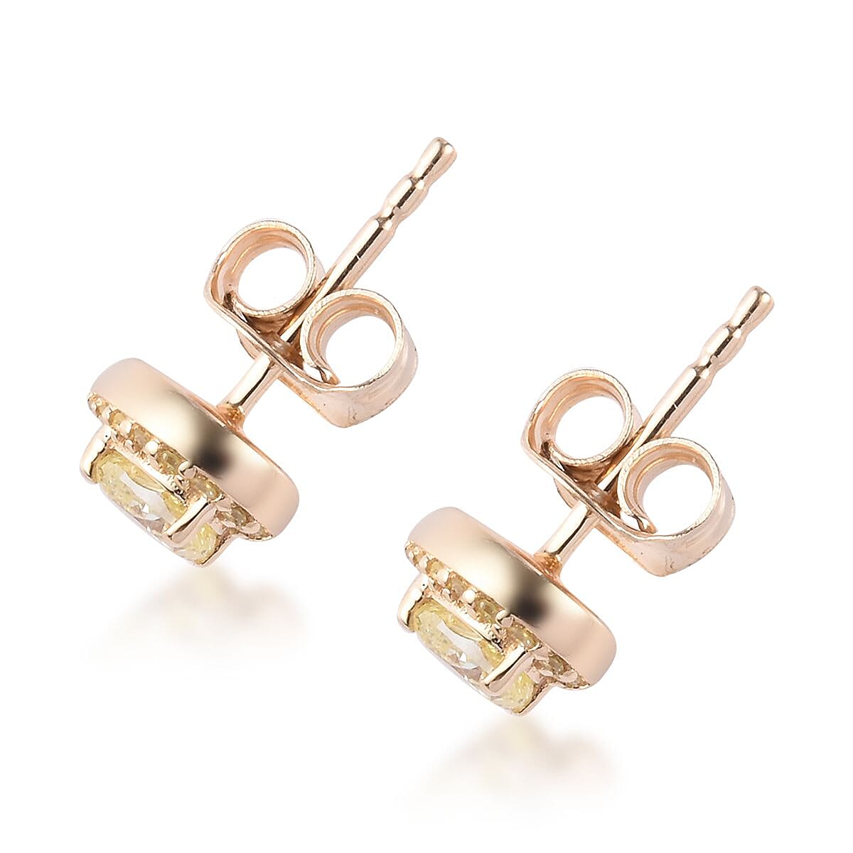 Natural Yellow Diamond Pear Stud Earrings (with Push Back) in 9K Yellow Gold 0.52  Ct.