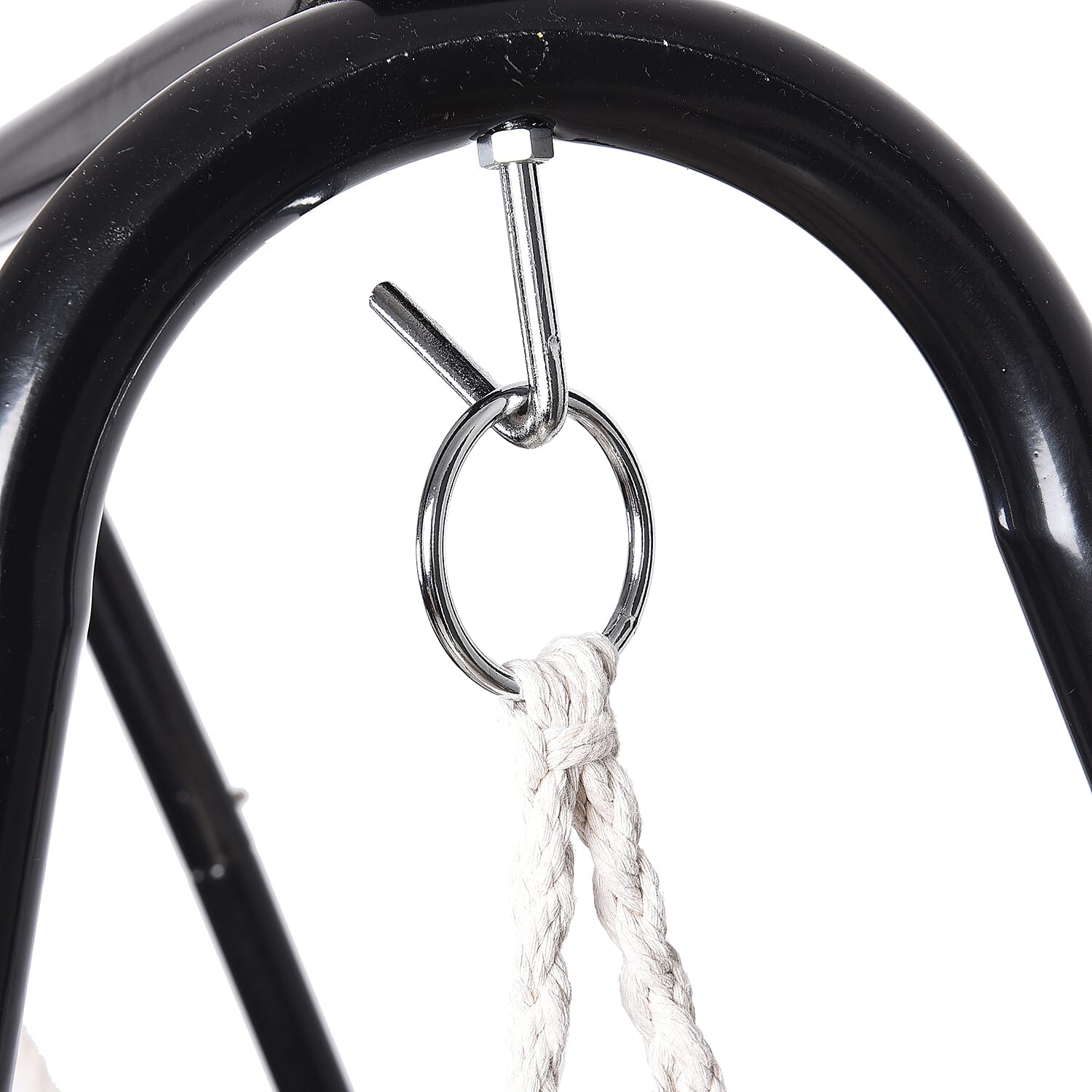 Foldable Leisure Swing Chair (Size 80x80x90cm) - Black and White