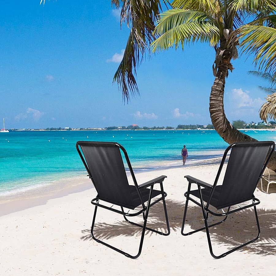 Picnic Portable and Folding Chair (Size 52x44x75cm) - Black