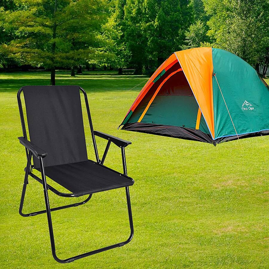Picnic Portable and Folding Chair (Size 52x44x75cm) - Black