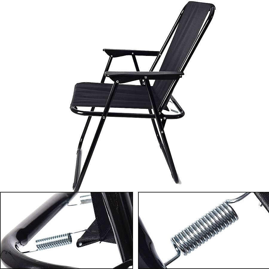 Picnic Portable and Folding Chair (Size 52x44x75cm) - Black