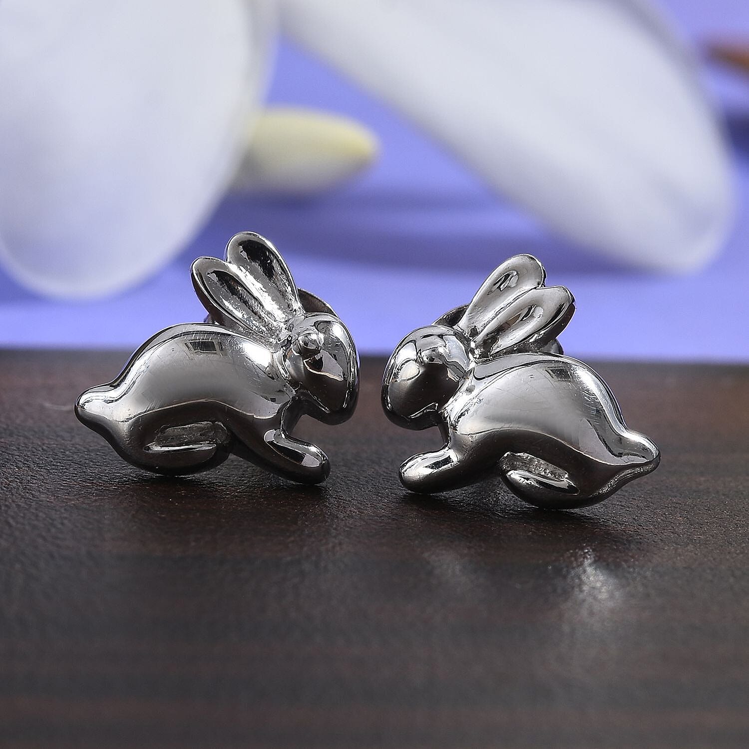 Bunny Stud Earrings for Kids in Sterling Silver