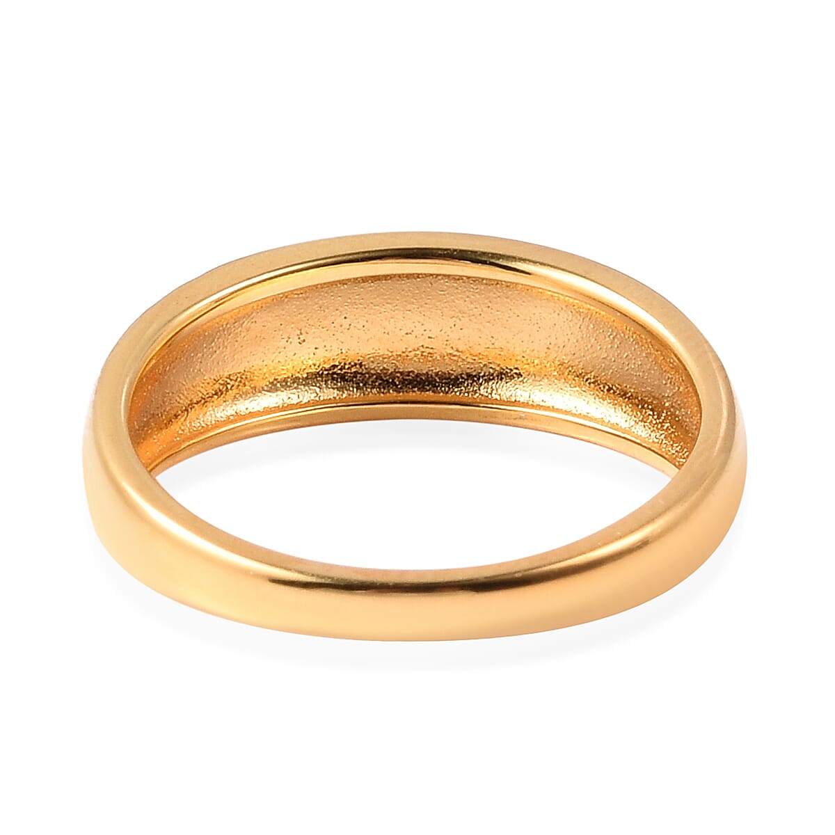 Yellow Gold Overlay Sterling Silver Diamond Cut Ring