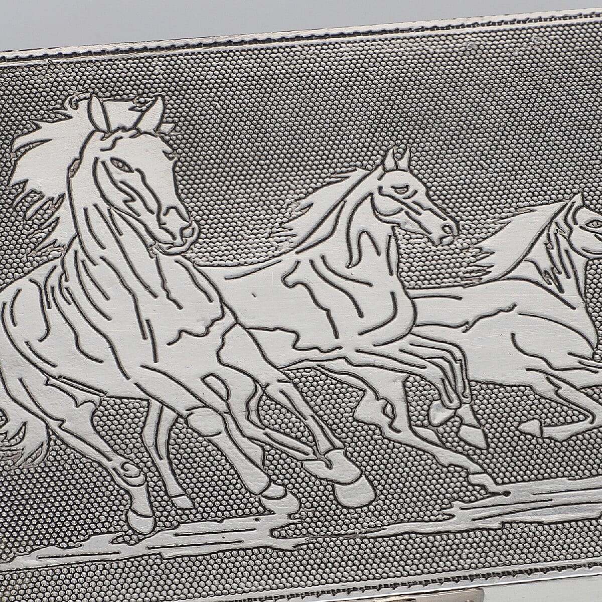 Set of 2 - Horse Embossed Jewellery Storage Box with Red Velvet Lining (Size 17.7x12.7x5.08 Cm)