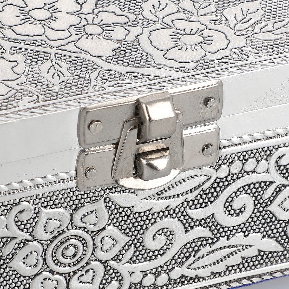 Set of 2 - Humming Bird Embossed Jewellery Storage Box with Wine Red Velvet Lining (Size 17.7x12.7x5.08 Cm)