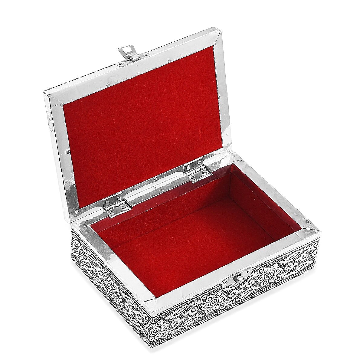 Set of 2 - Bird Embossed Jewellery Storage Box with Blue Velvet Lining (Size 17.7x12.7x5.08 Cm)