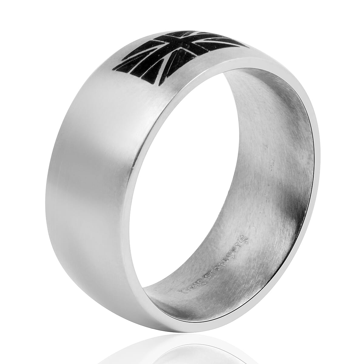 Hatton Garden Close Out Deal- Union Jack Band Ring in Stainless Steel