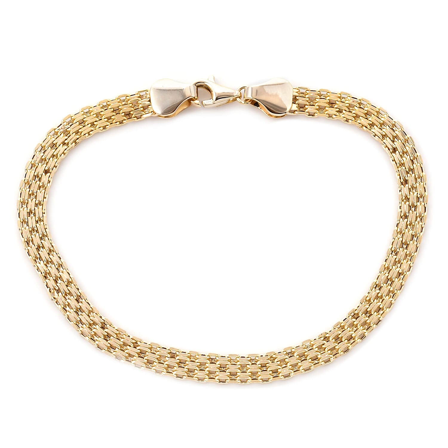 Royal Bali Collection - 9K Yellow Gold Flat Mesh Bracelet (Size 7.25), Gold wt 2.90 Gms