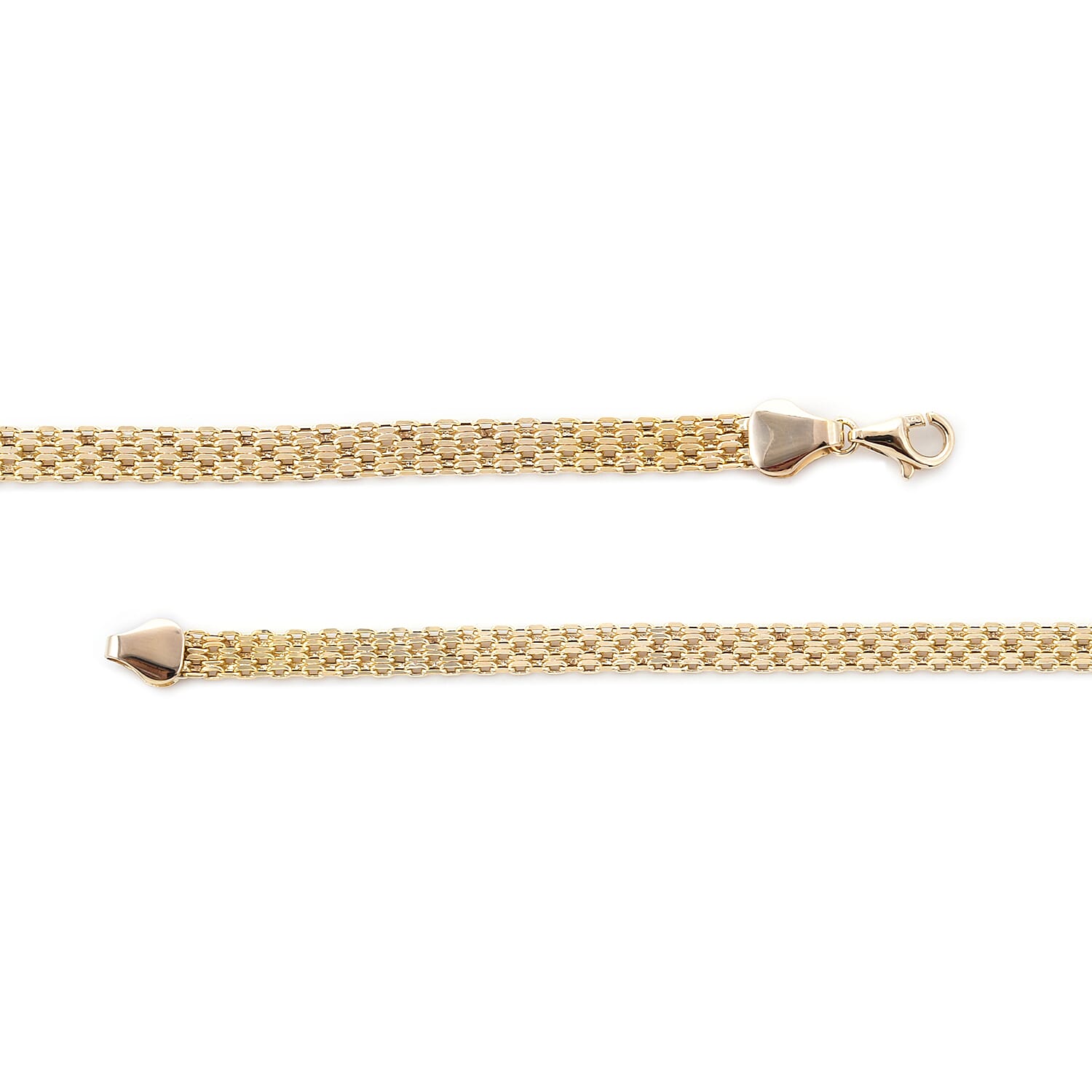 Royal Bali Collection - 9K Yellow Gold Flat Mesh Bracelet (Size 7.25), Gold wt 2.90 Gms