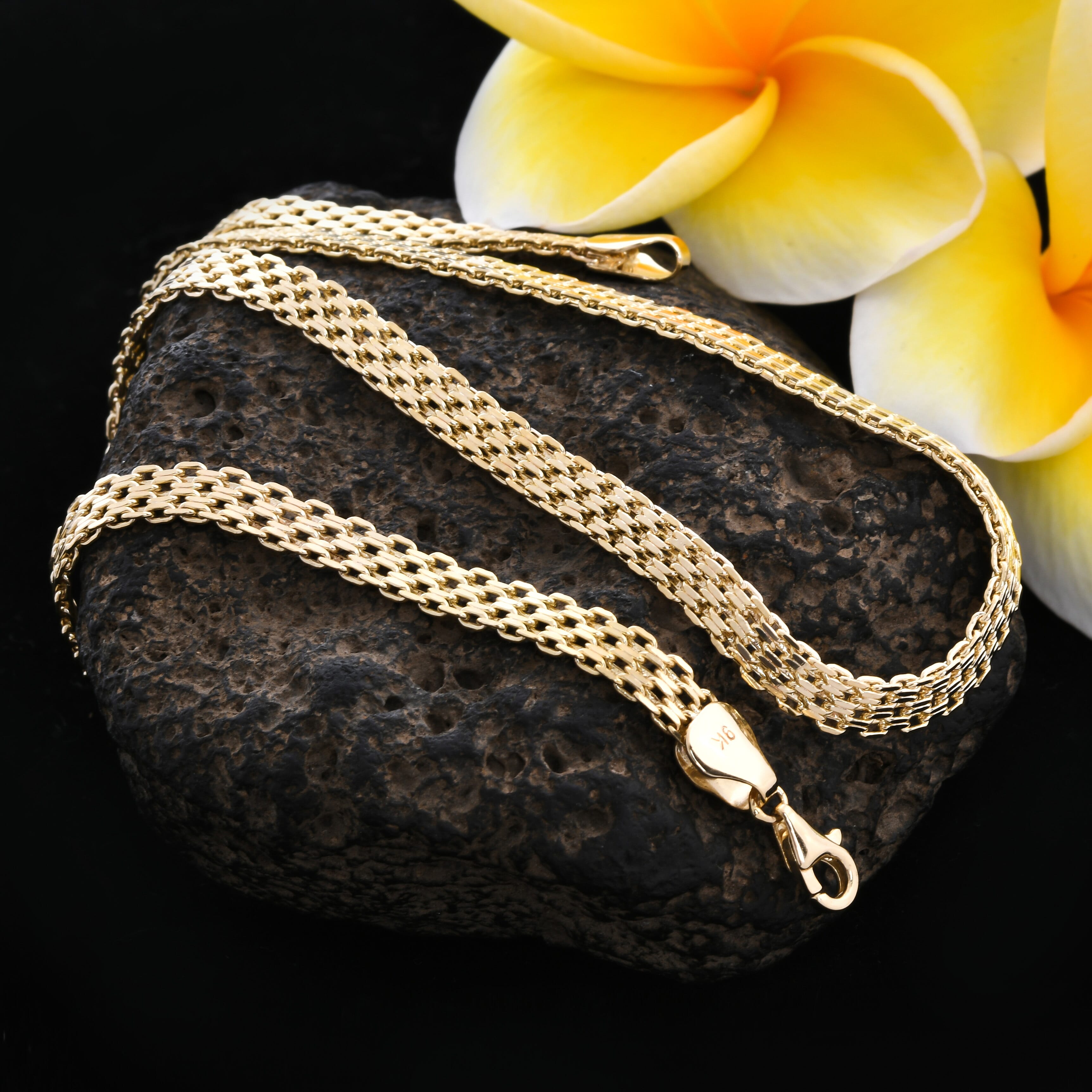 Royal Bali Collection - 9K Yellow Gold Bismark Necklace (Size 20) with Lobster Clasp, Gold wt 6.50 Gms