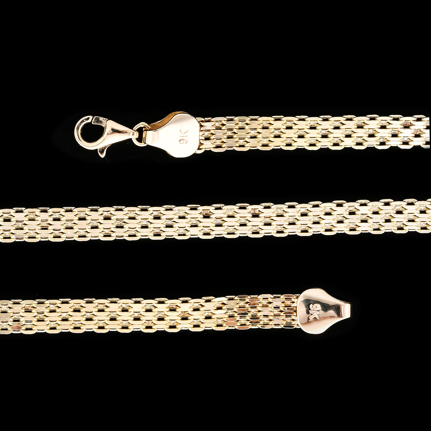 Royal Bali Collection - 9K Yellow Gold Bismark Necklace (Size 20) with Lobster Clasp, Gold wt 6.50 Gms