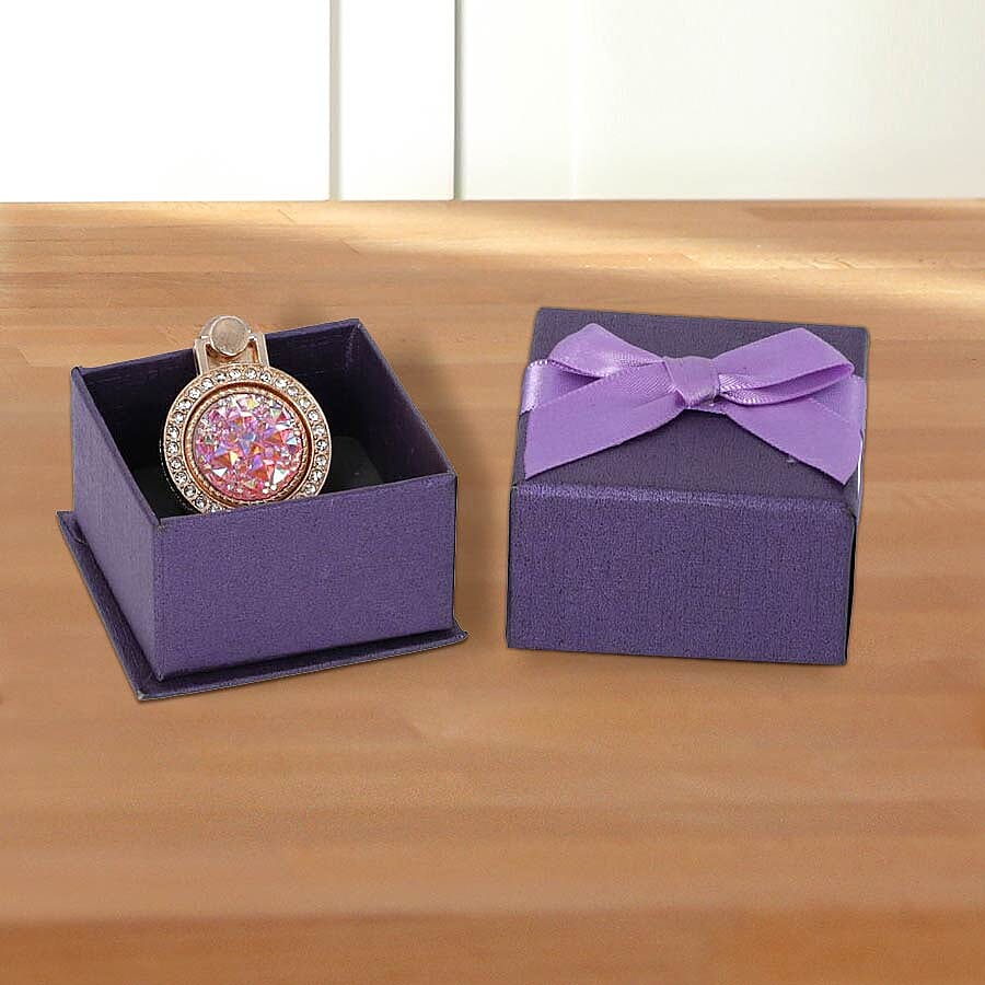 Gold and Pink Shungite Plate Phone Holder (Size 4x3x1 Cm)