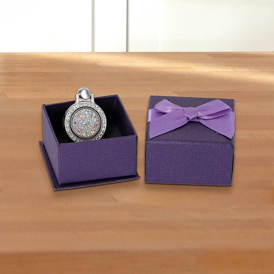 Silver and White Shungite Plate Phone Holder (Size 4x3x1 Cm)