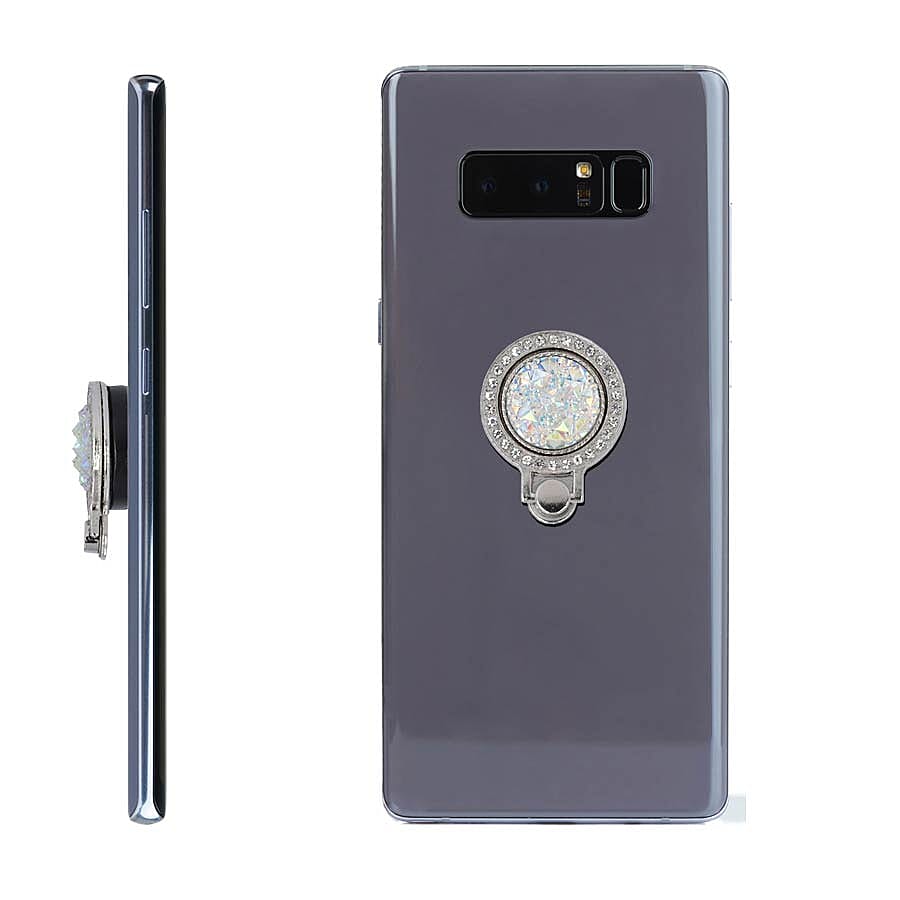 Silver and White Shungite Plate Phone Holder (Size 4x3x1 Cm)