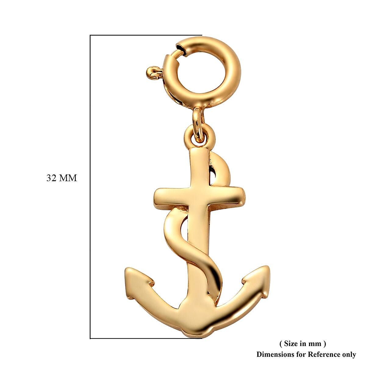 Sundays Child - 14K Gold Overlay Sterling Silver Anchor Charm