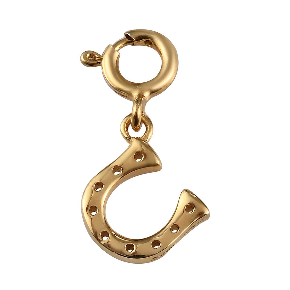 Sundays Child - 14K Gold Overlay Sterling Silver Horseshoe Charm