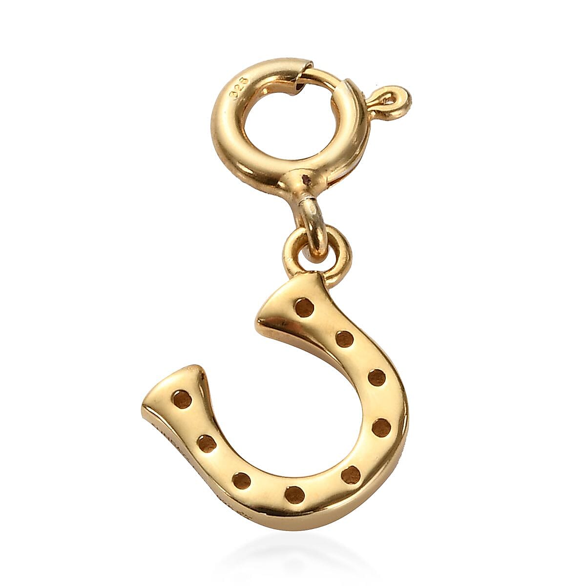Sundays Child - 14K Gold Overlay Sterling Silver Horseshoe Charm