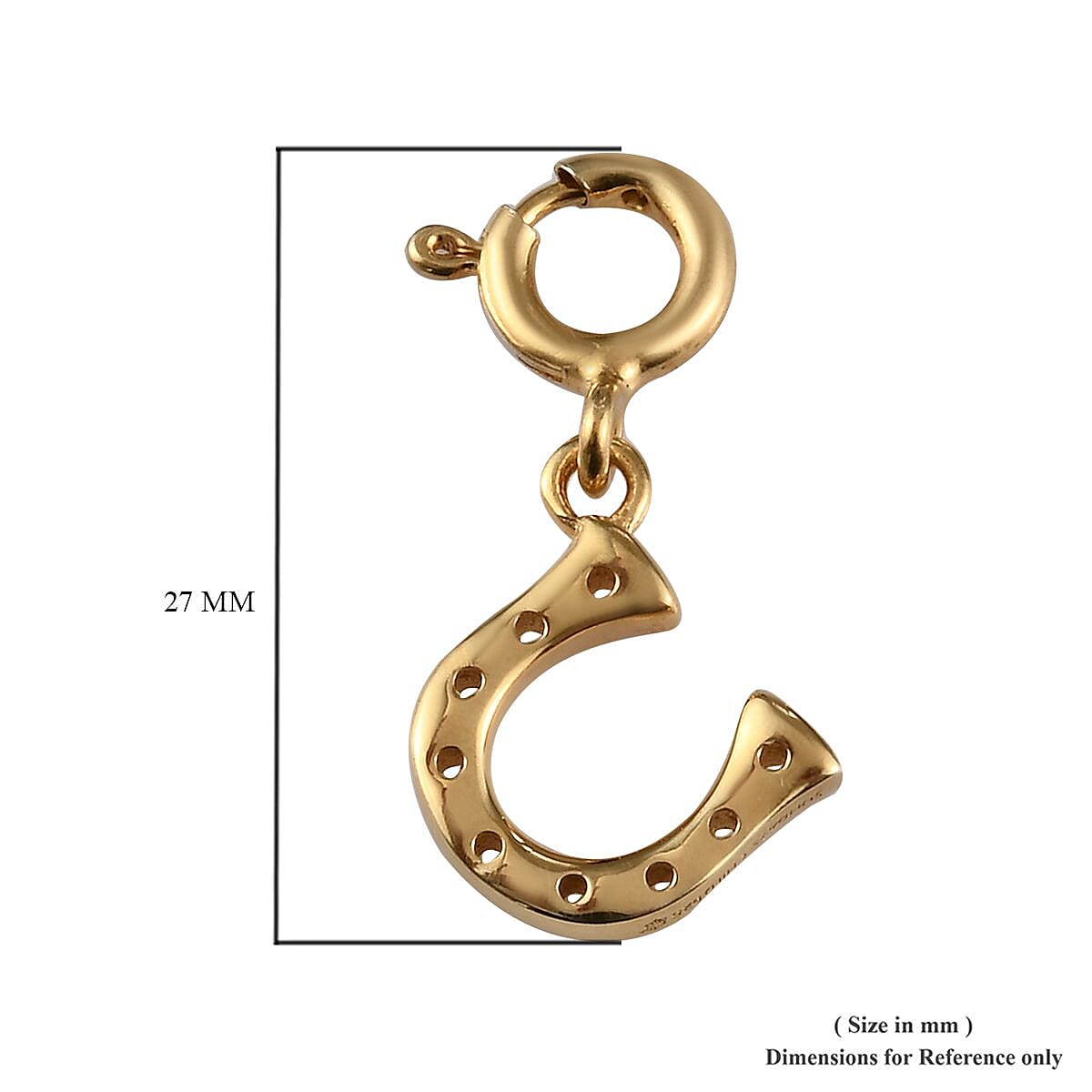 Sundays Child - 14K Gold Overlay Sterling Silver Horseshoe Charm