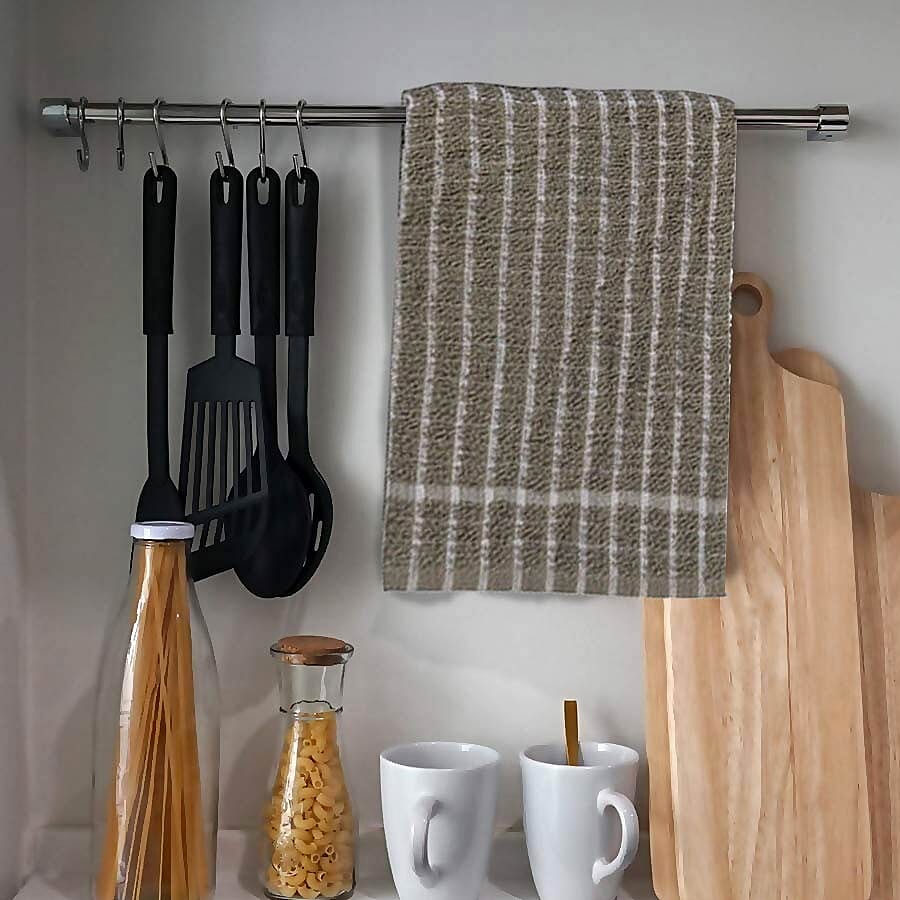 Set of 10 - 100% Cotton Multi-Purpose Kitchen Terry Towel (Size 45x63 Cm) - Grey and White