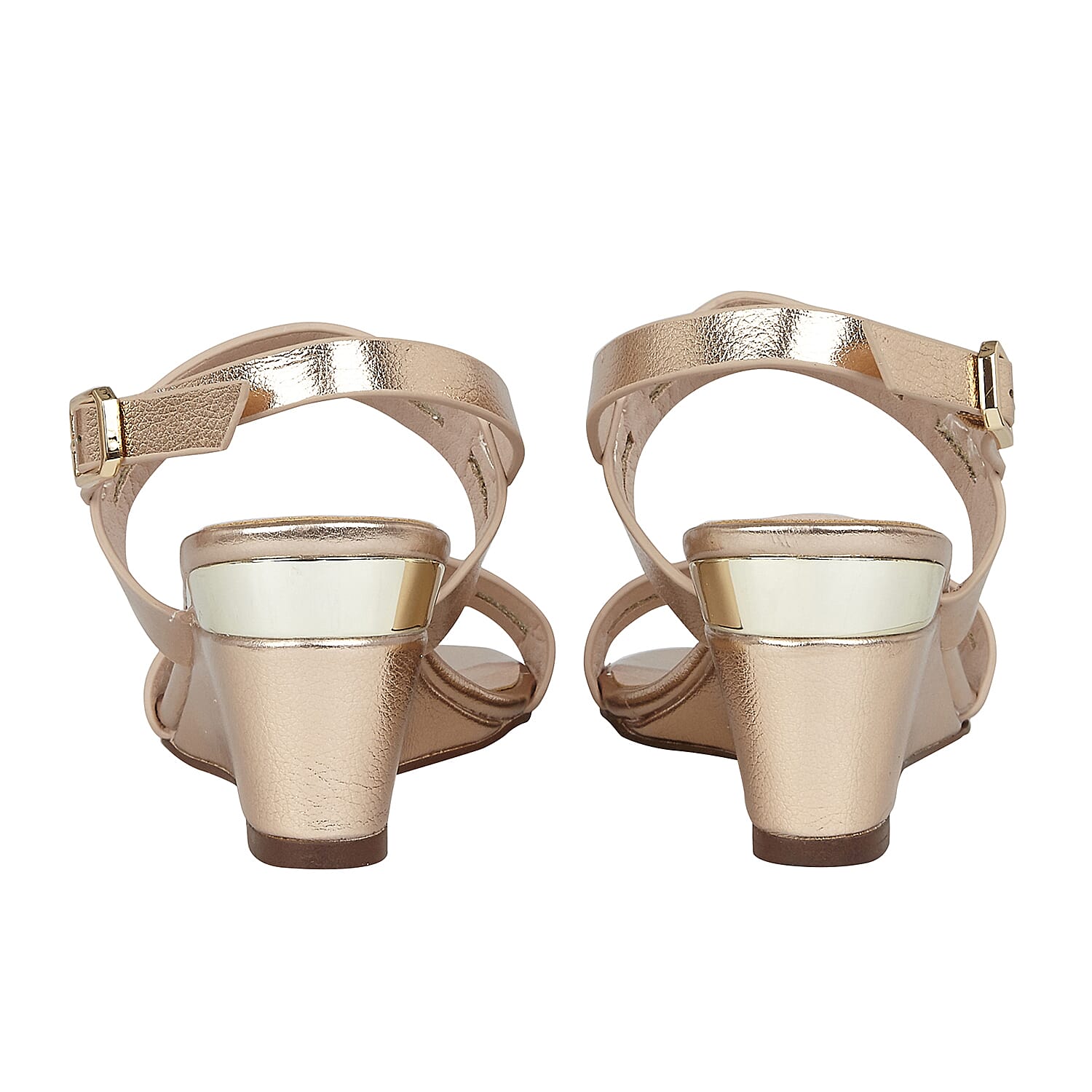 Lotus Alice Wedge Sandals (Size 3) - Rose Gold