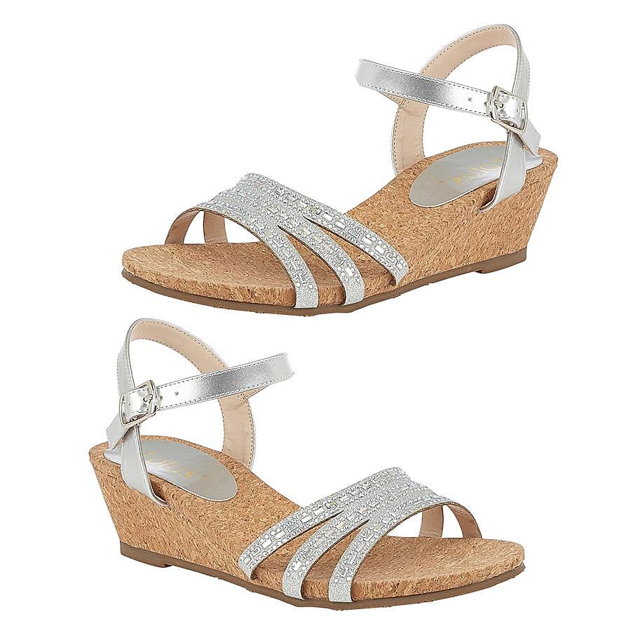 Lotus silver hot sale wedge sandals