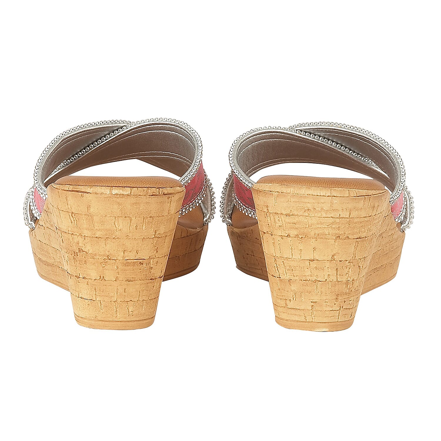 Lotus Perla Mule Wedge Sandals in Pink Colour