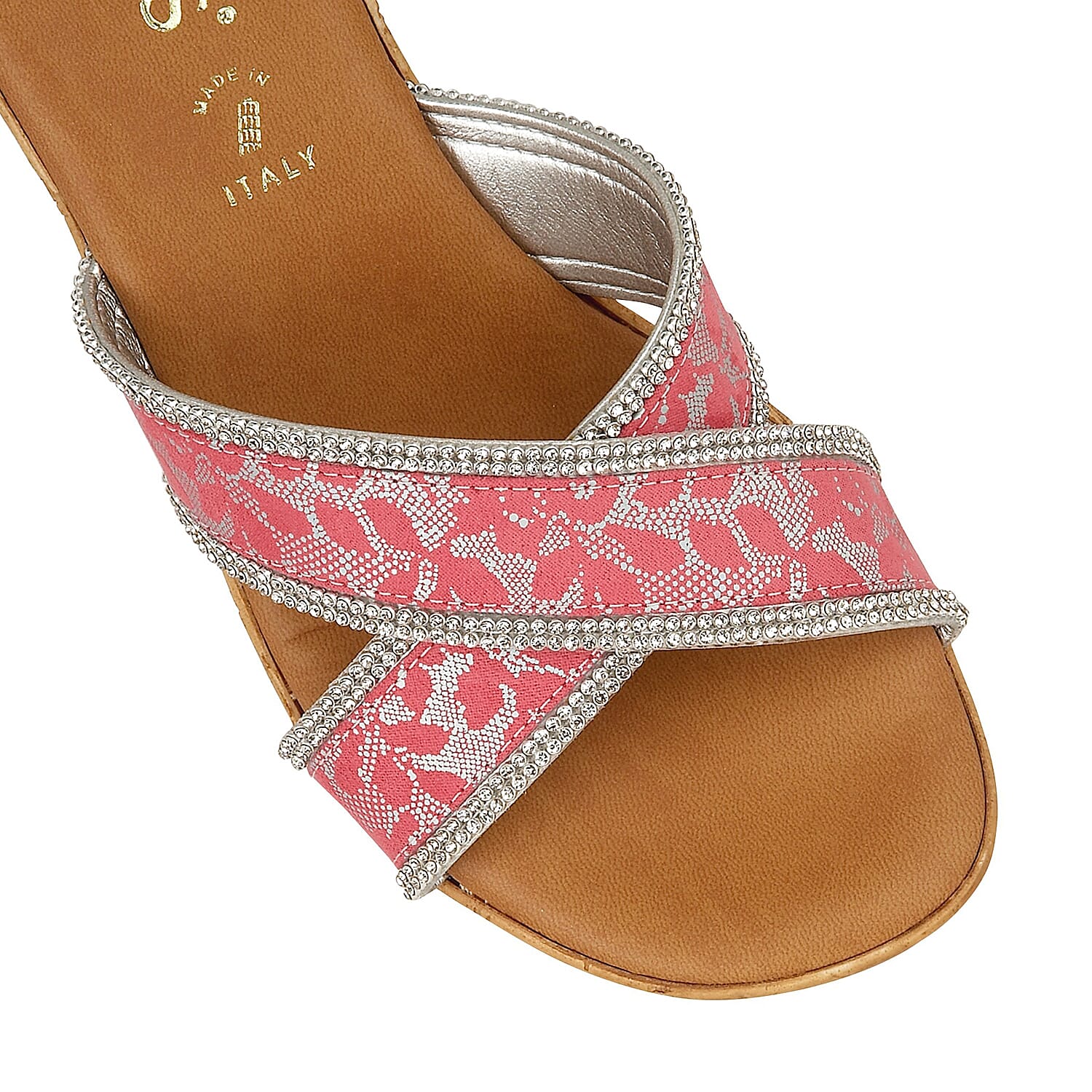 Lotus Perla Mule Wedge Sandals in Pink Colour