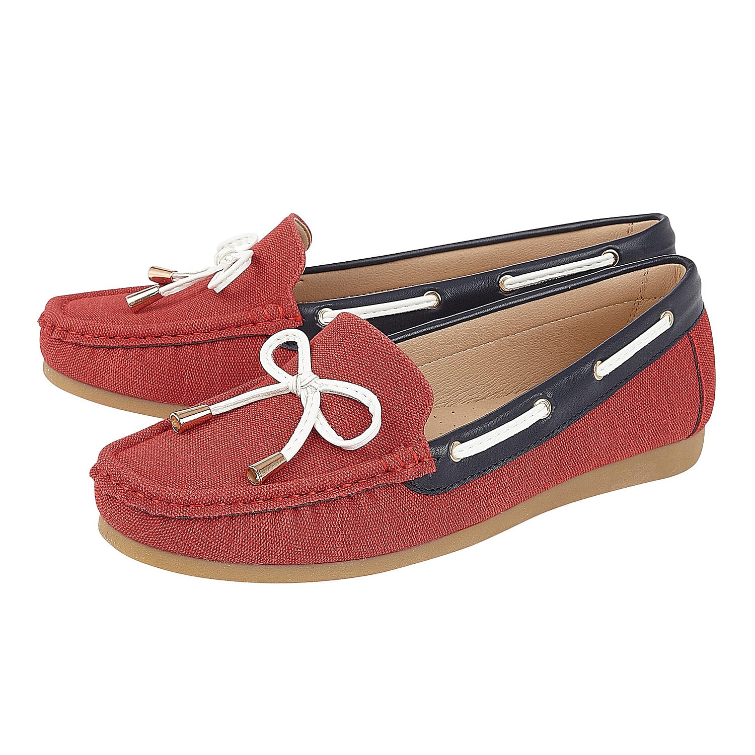 Lotus Hannah Deck Shoes in Red Colour