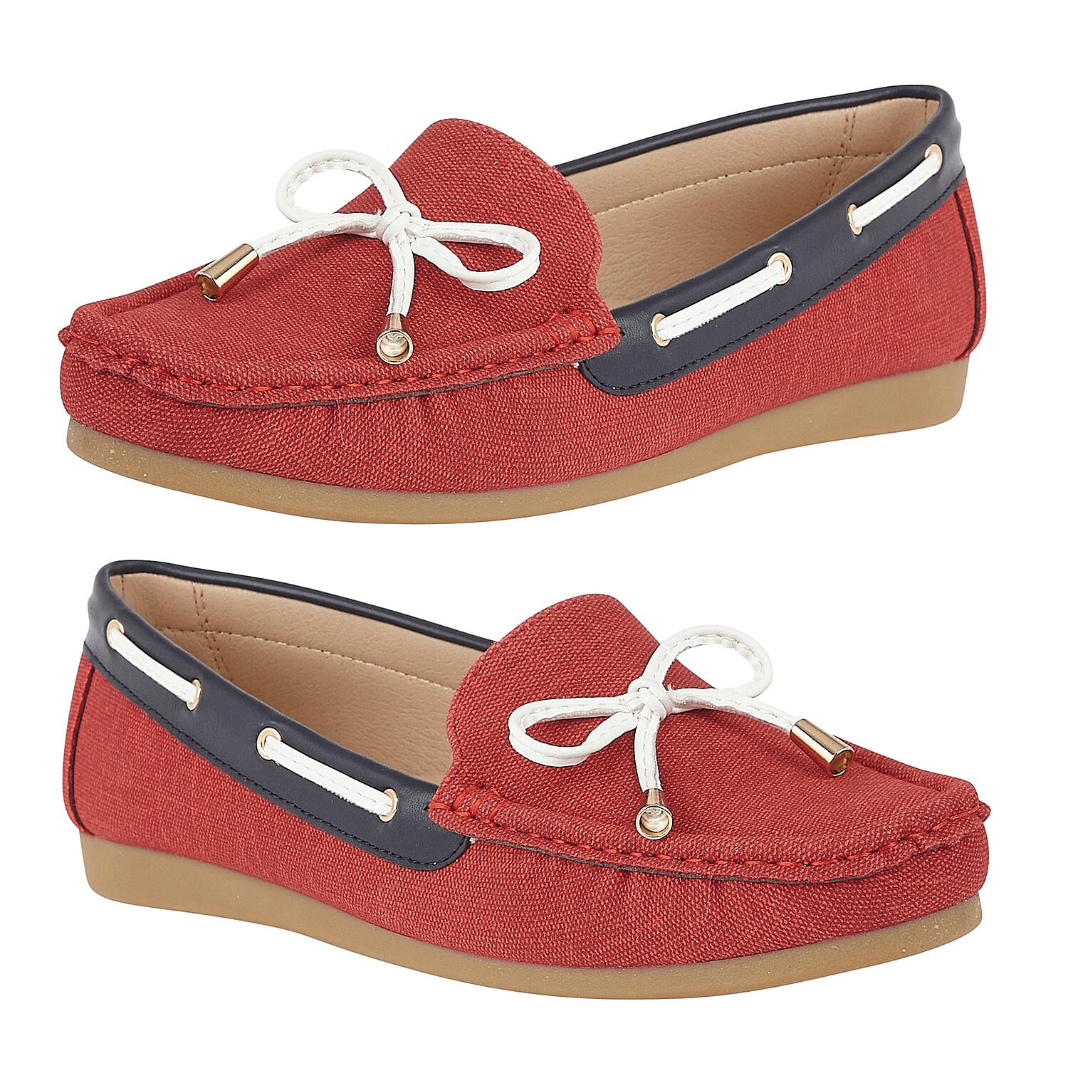 Lotus Hannah Deck Shoes in Red Colour