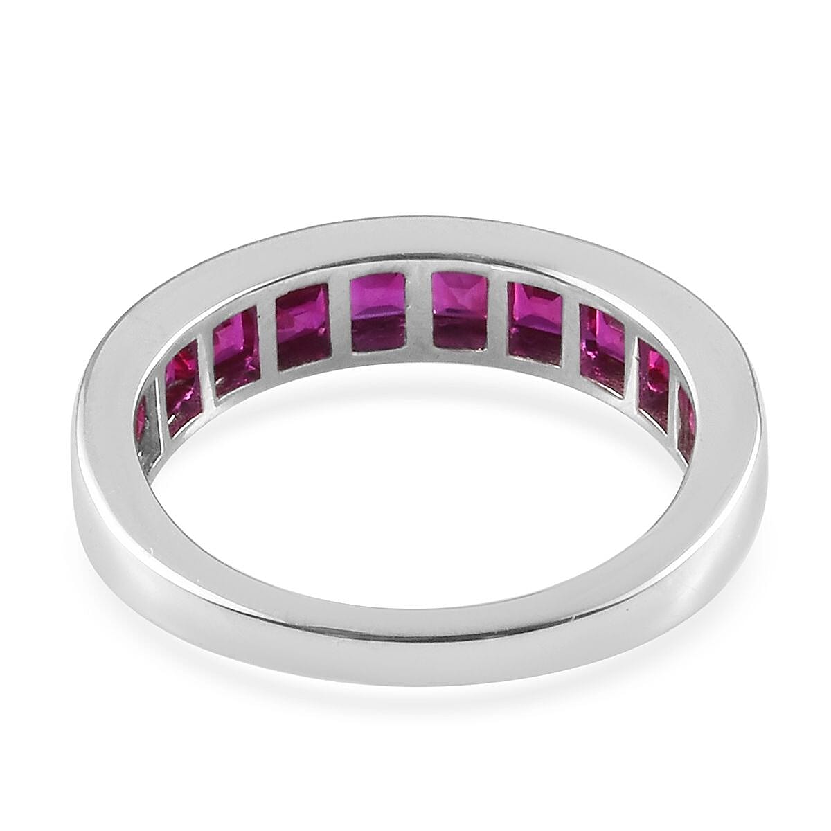 RHAPSODY 950 Platinum Princess Cut AAAA Ruby Ring 2.000 Ct., Platinum wt 5.30 Gms.