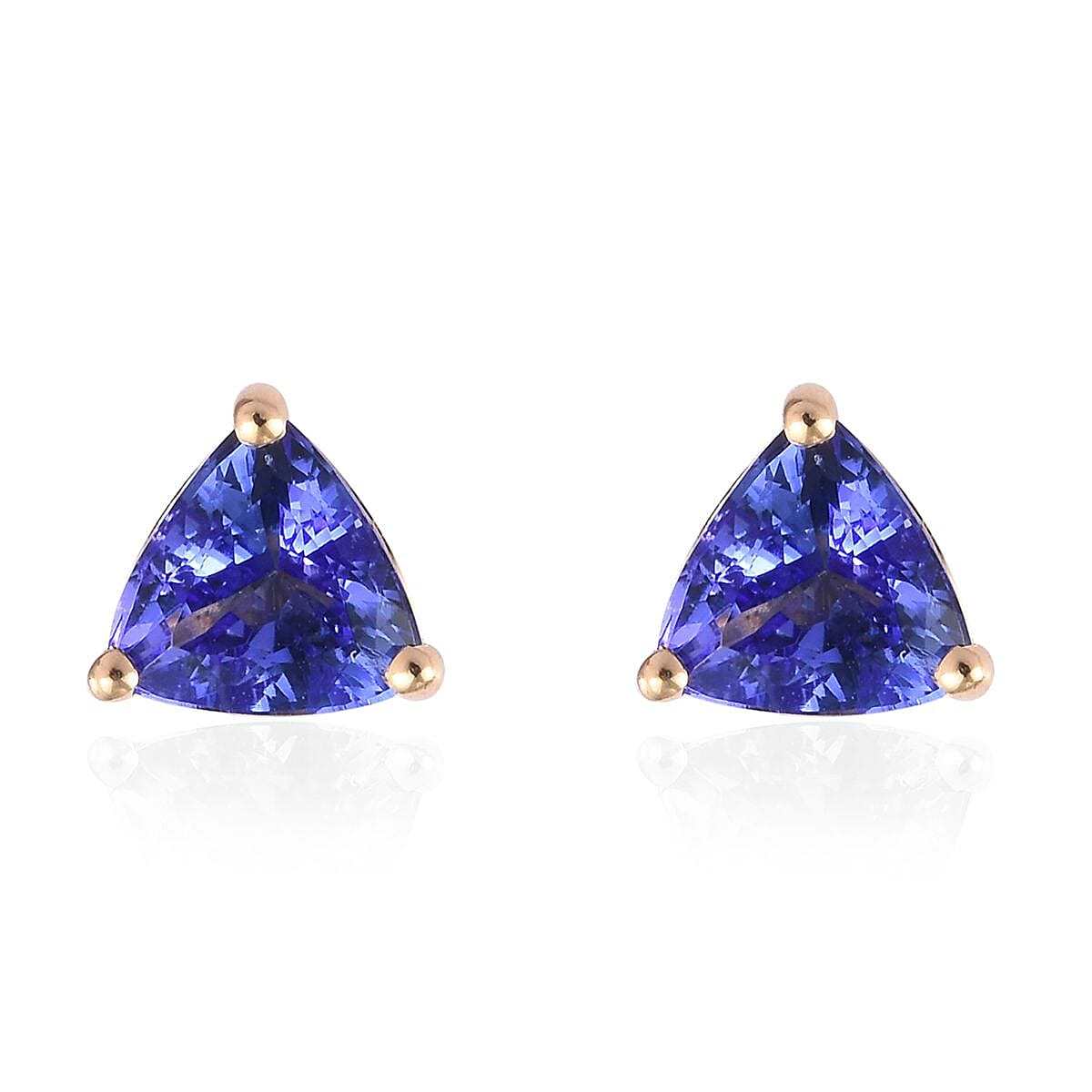 ILIANA 18K Yellow Gold AAA Tanzanite Stud Earrings (with Screw Back) 1.00 Ct.